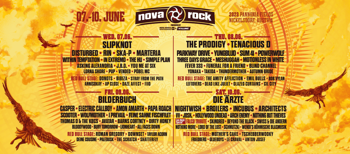 A Nova Rock közzétette az idei napi bontását